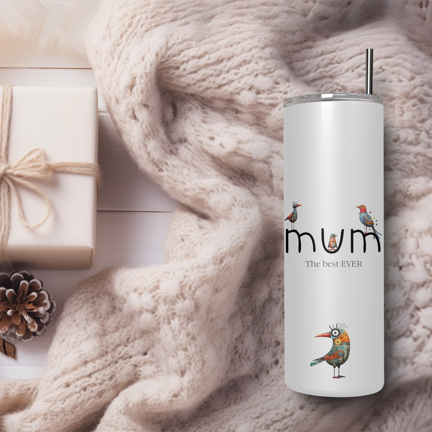 Create a gift set for women or men with a personalised insulated tumbler cup