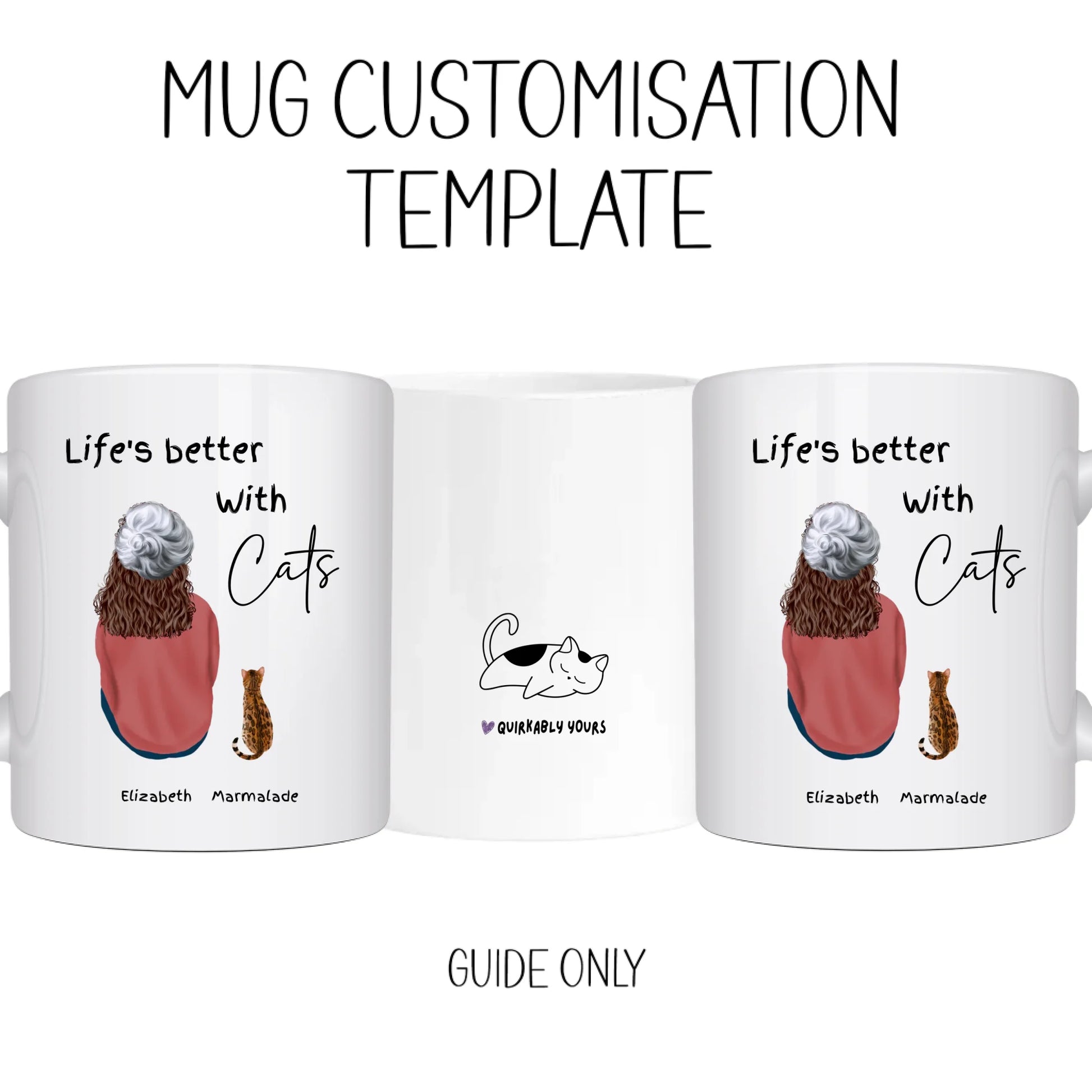 Mug Customisation template for creating a personalised mug for gift sets