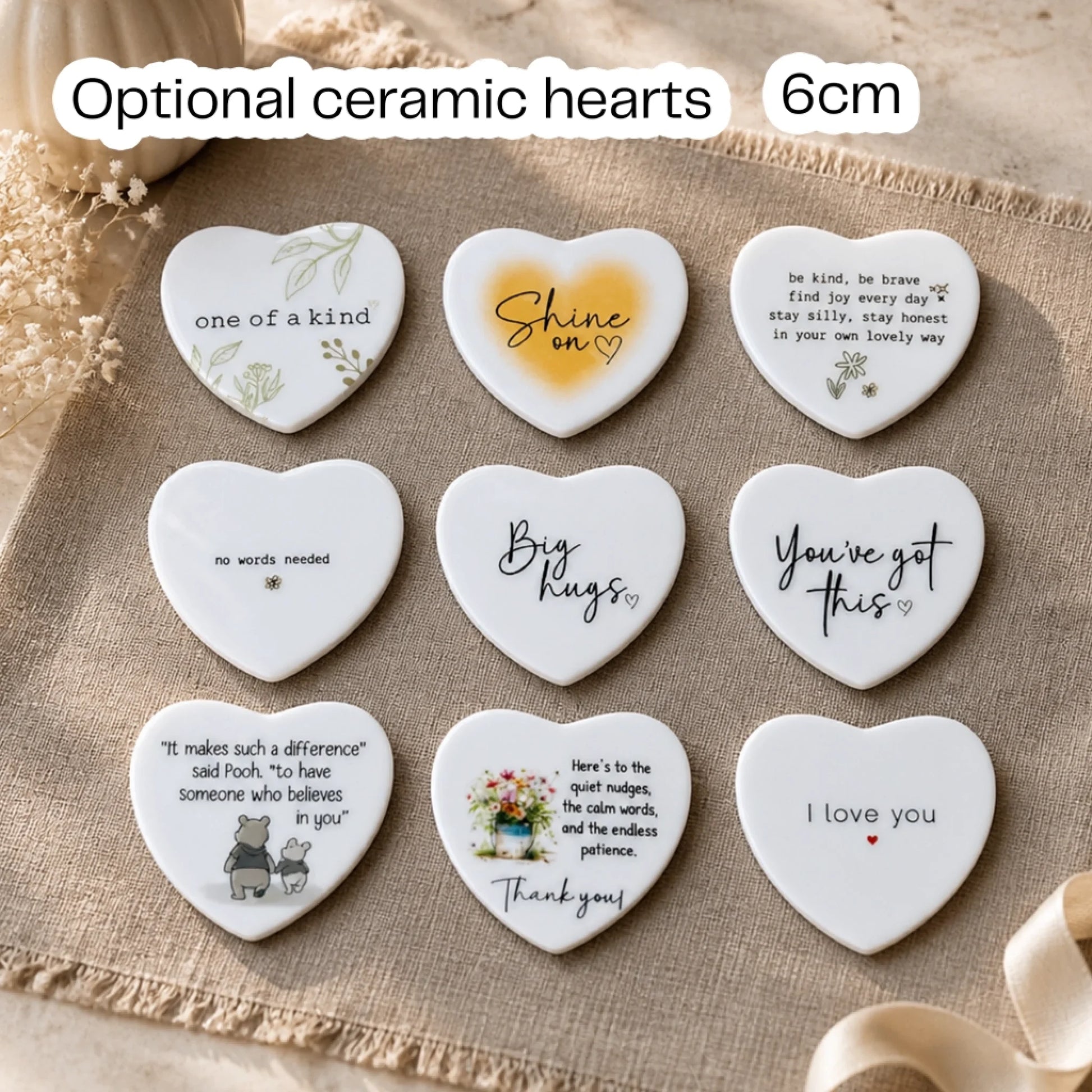 9 ceramic hearts optional purchase