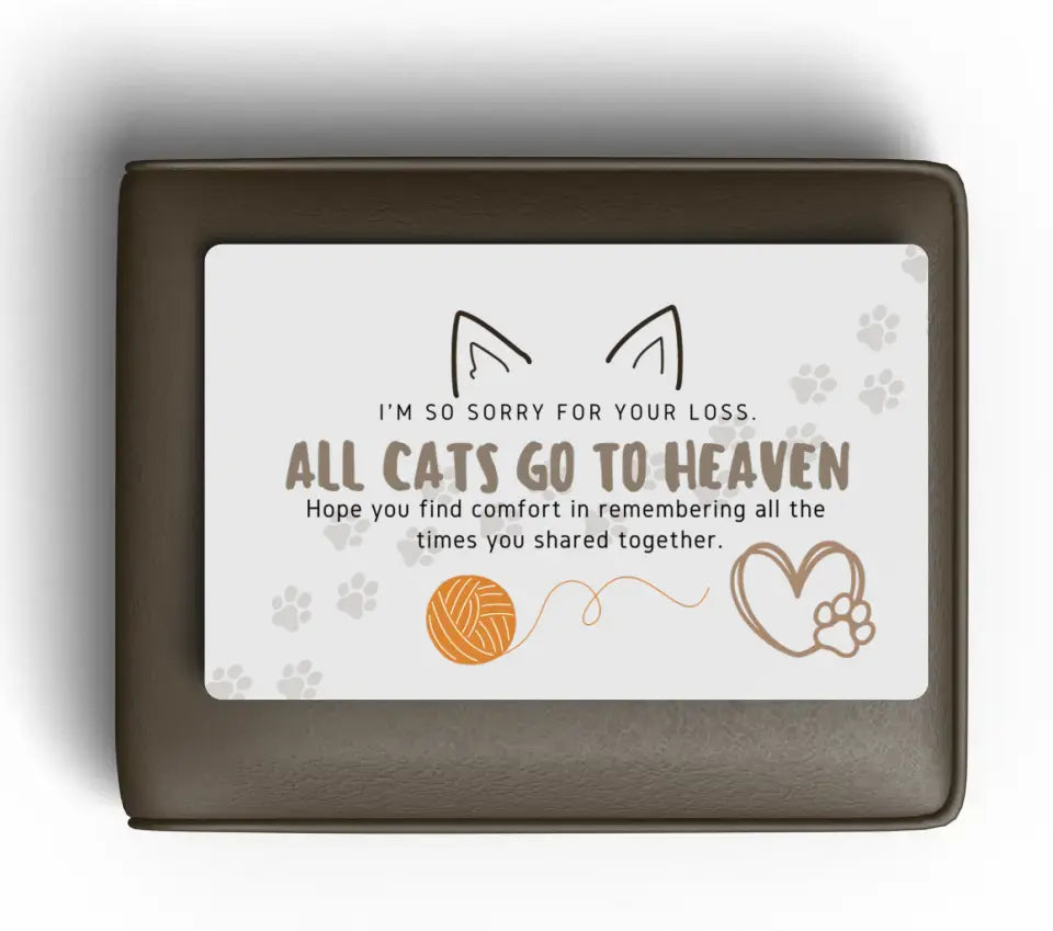 All cats go to heaven pocket card with photo