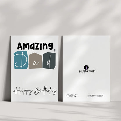 Quirky DAD card design with tiny heart and outline heart