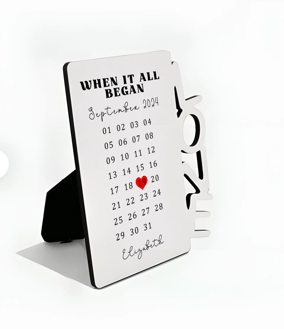 Anniversary calendar with black and white design gift