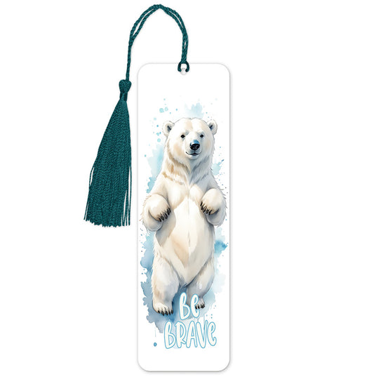 BE BRAVE Cute Polar Bear Bookmark