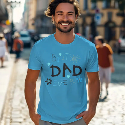 Best Dad Ever tshirt Blue quirky fun design