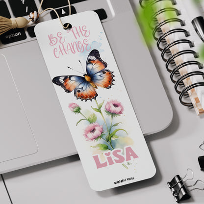 Personalised Inspirational Butterfly & Flowers Bookmark