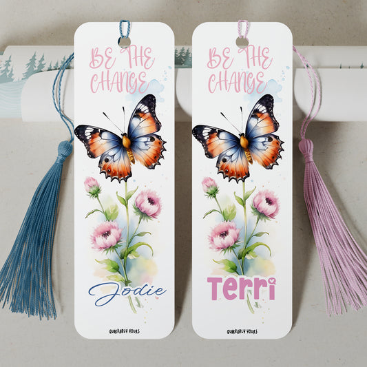 Personalised Inspirational Butterfly & Flowers Bookmark
