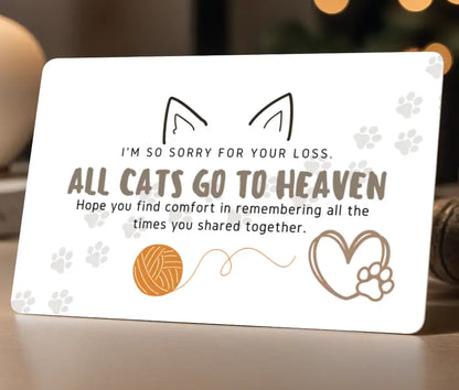 A card for someone who has lost a cat personalised