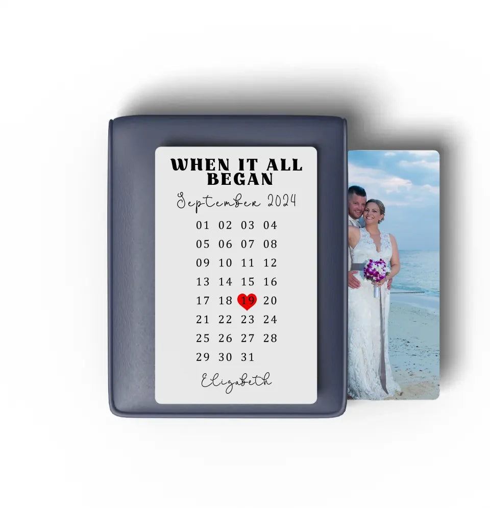 Custom First Date Message Card gift with photo