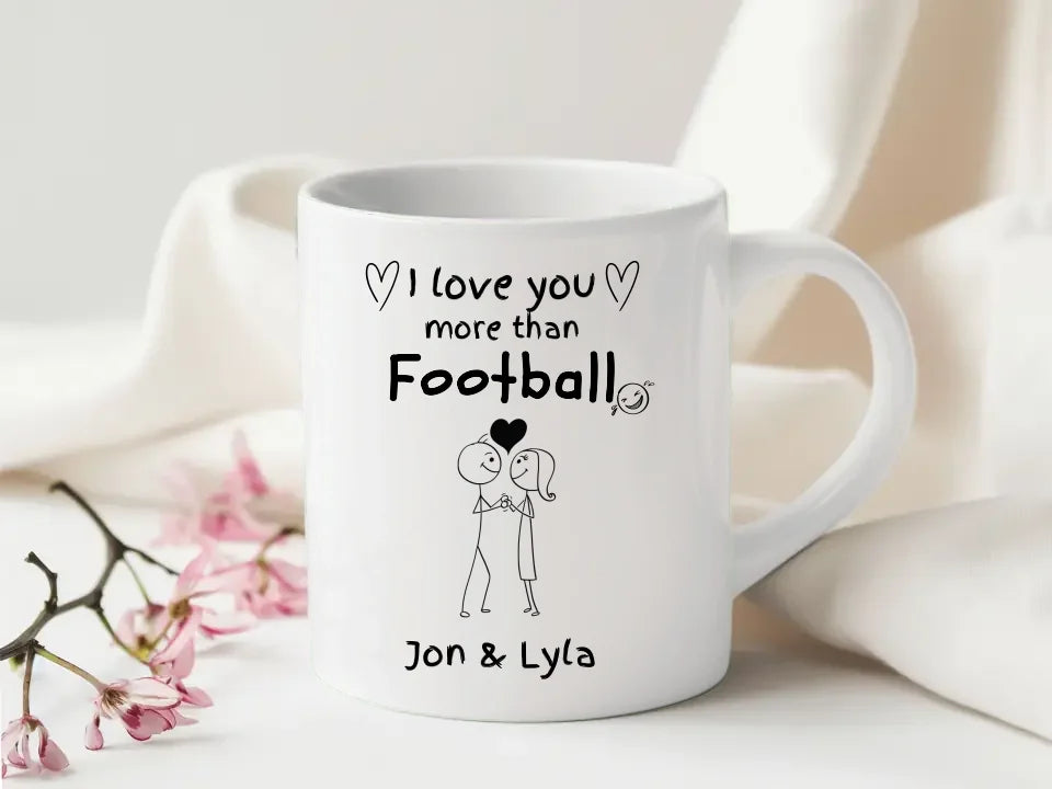 Custom I Love You Football Mug