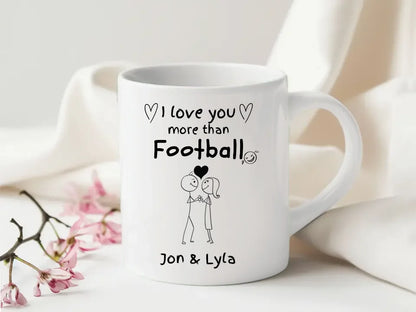 Custom I Love You Football Mug