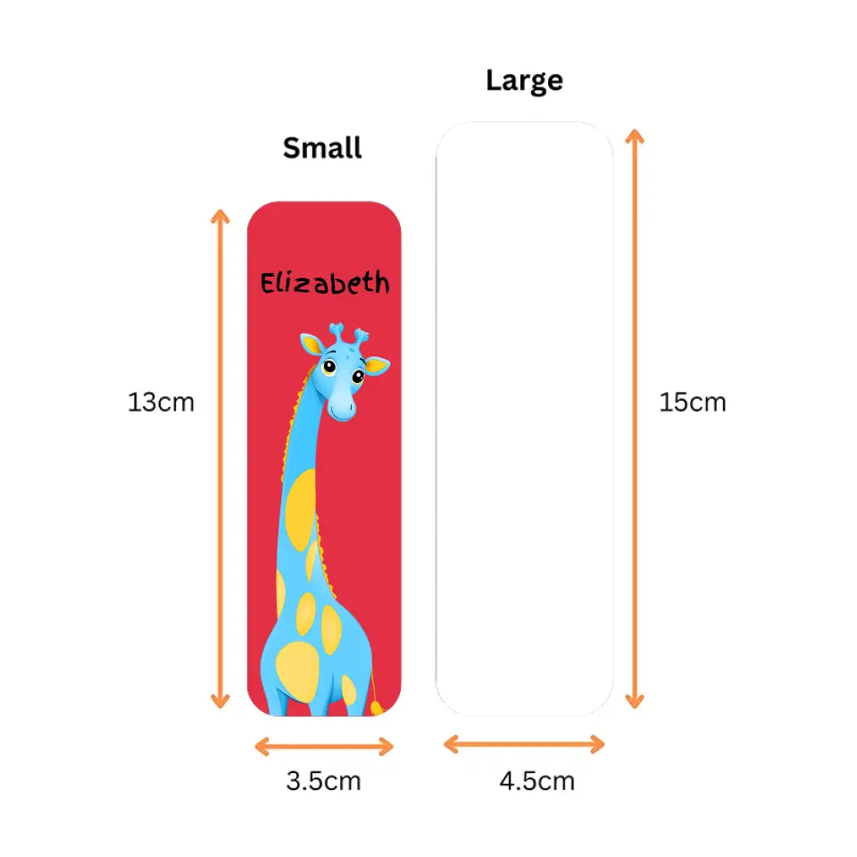 2 sizes cute animated giraffe bookmarks