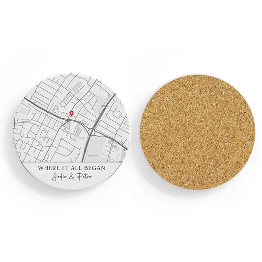 Custom map coaster gift