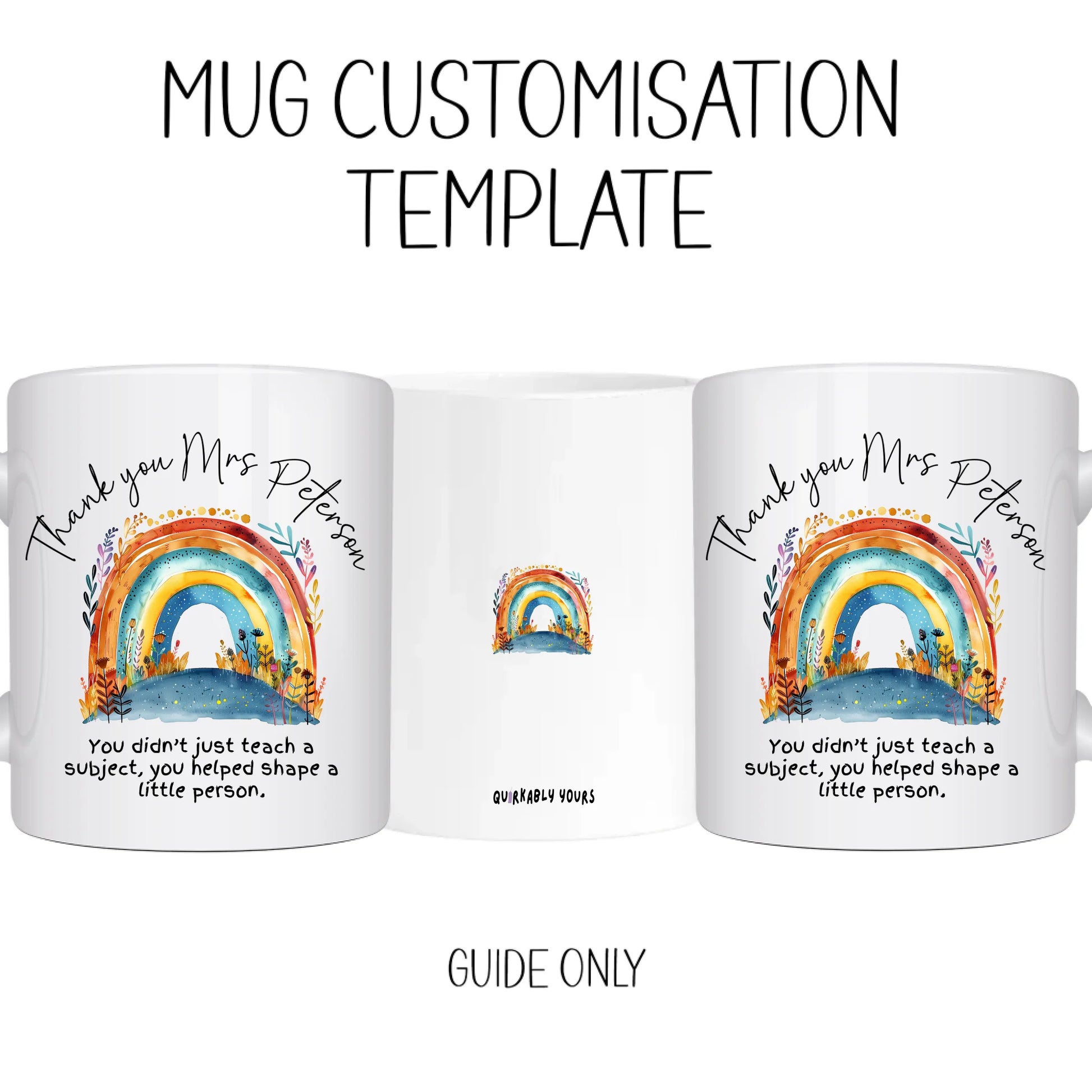 Mug Customisation template Custom teacher mug with heartfelt message