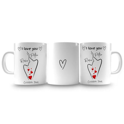 Elegant Black Line Couple Drawing Mug