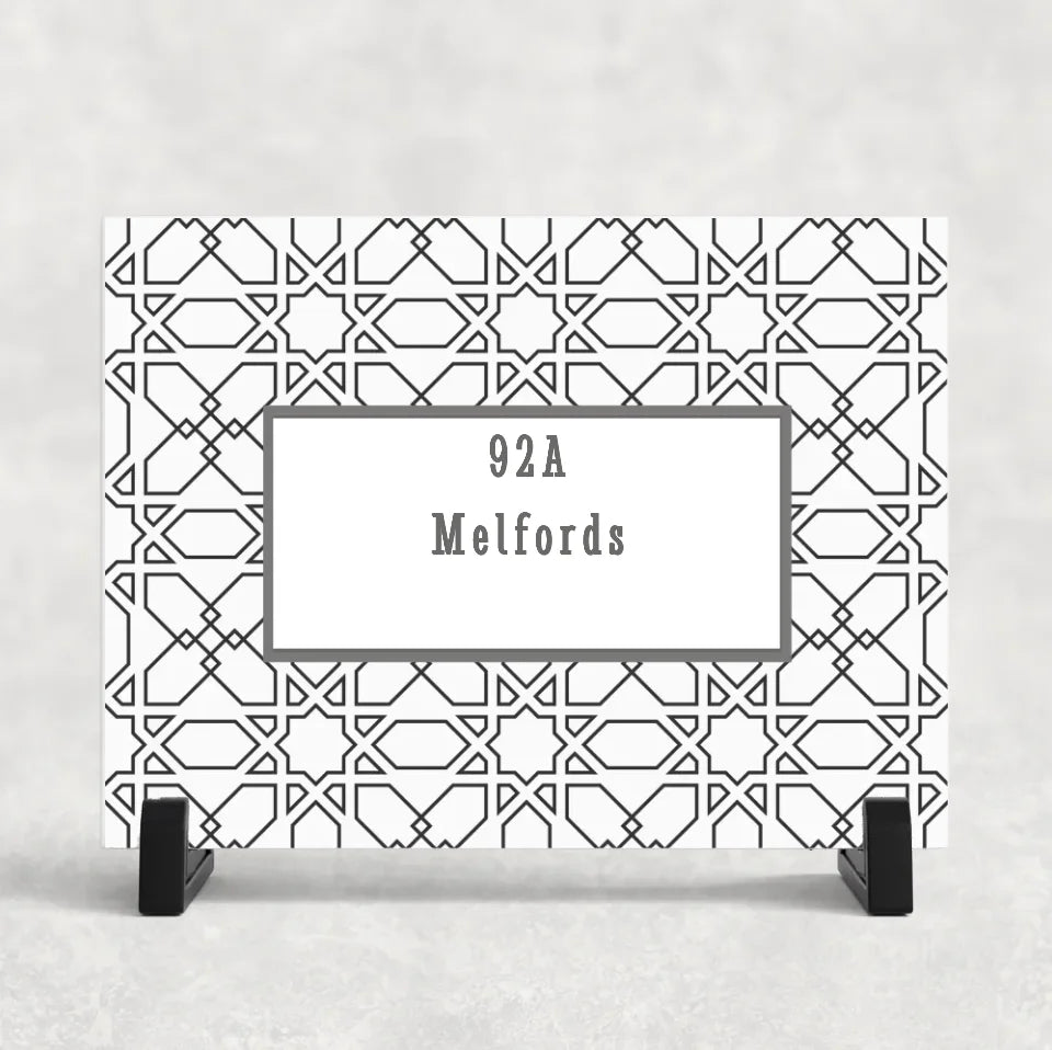 Elegant black and white ceramic tile gift
