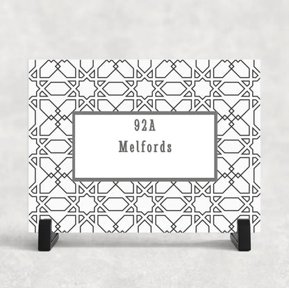 Elegant black and white ceramic tile gift