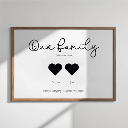 Paw print and heart family print