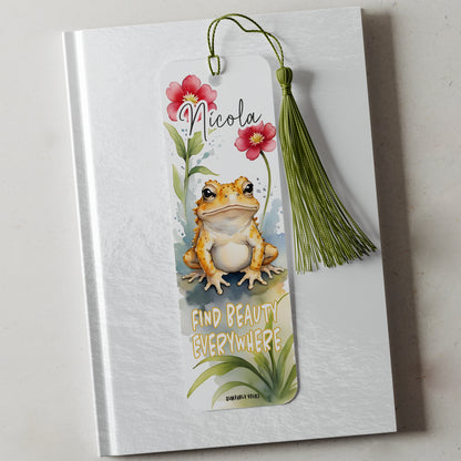 Personalised Frog “Find Beauty Everywhere” Bookmark