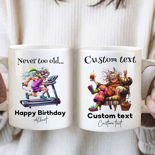 Personalised birthday mug for grandad with funny man