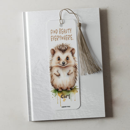 Find Beauty Everywhere Hedgehog Bookmark – Cute Gift for Book Lovers