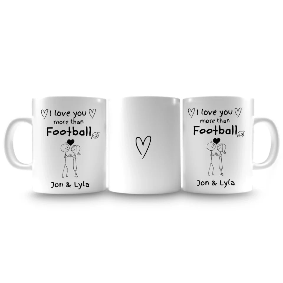 Funny i love you football themed mug