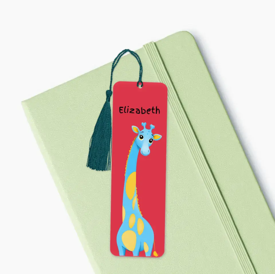 Giraffe-Themed Bookmark with Personalisation