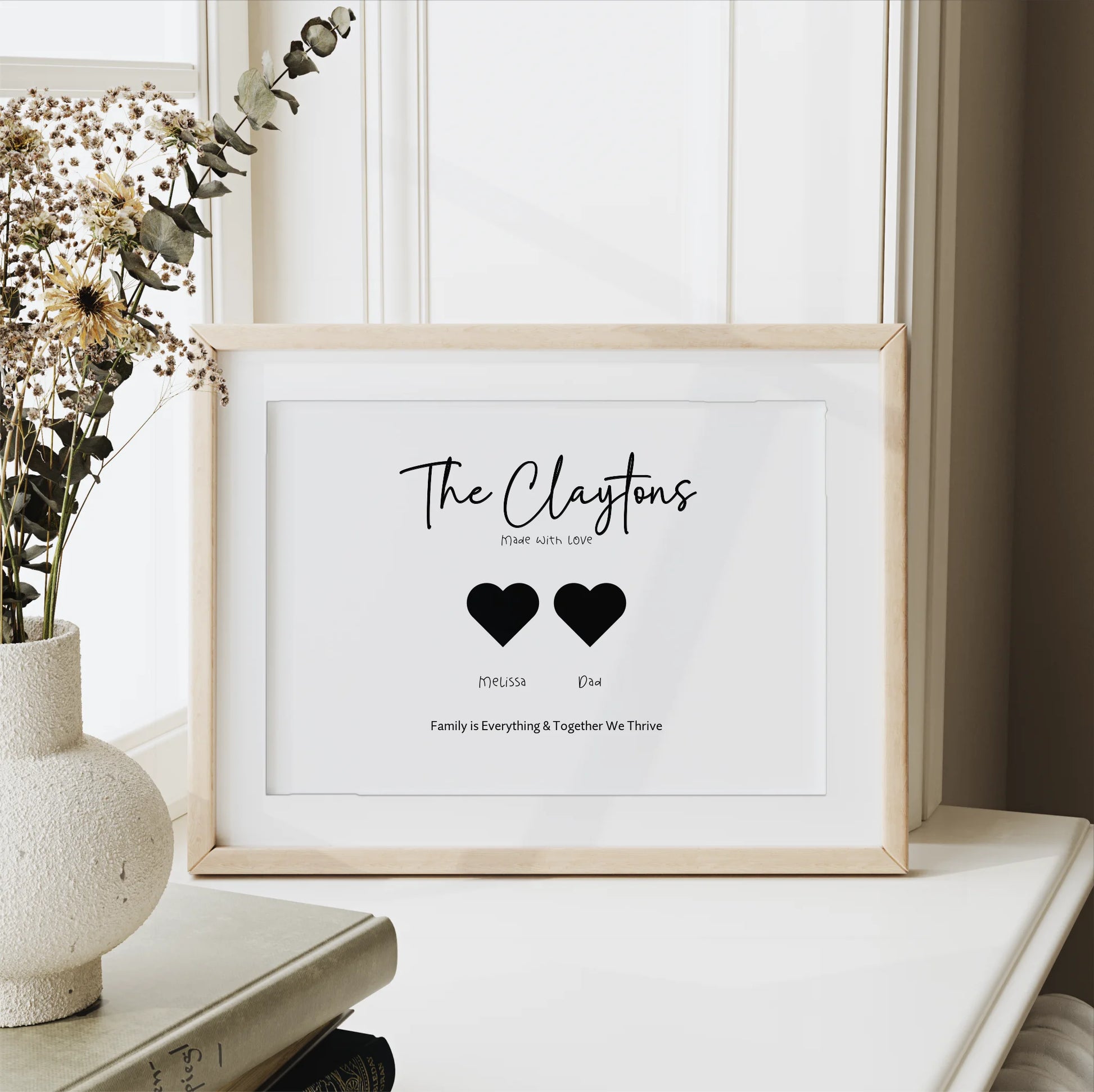 Custom Mum wall art with hearts