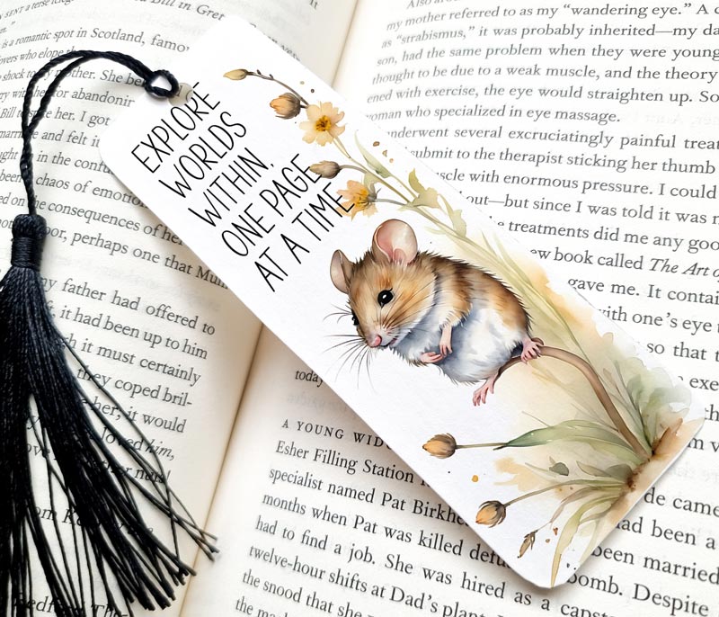 Inspiring Quote "Explore Worlds within, One Page at a Time" Bookmark