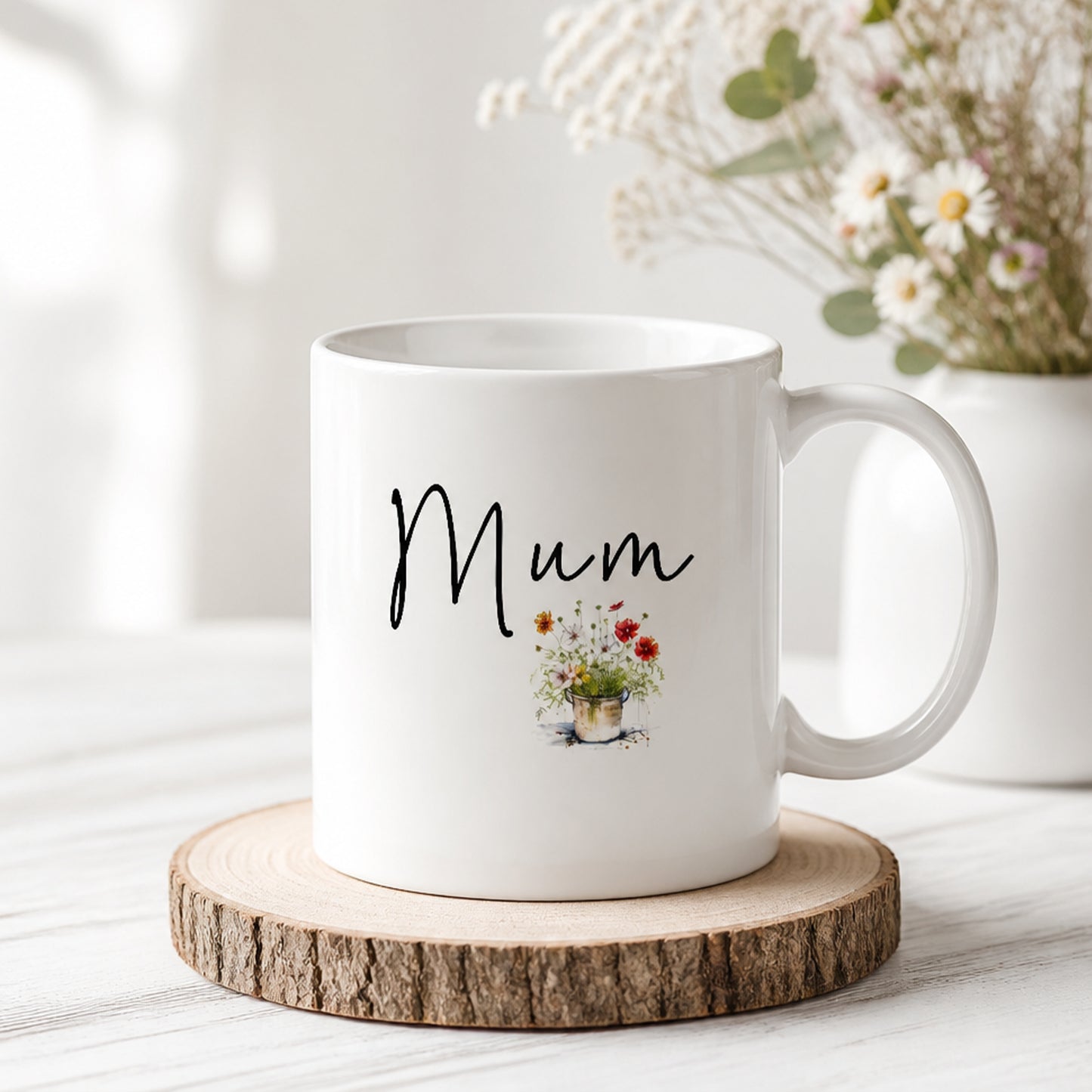 mug with wildflowers for pink cosy gift box for mum