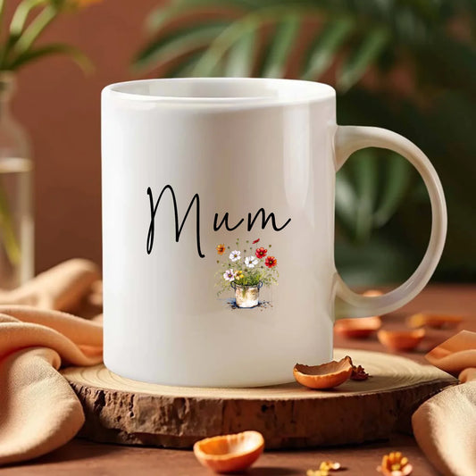 Personalised mug with wildflowers