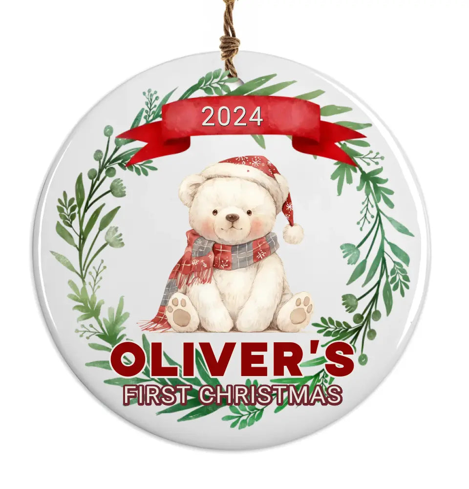 Personalised 2024 Christmas bauble for baby’s first festive season