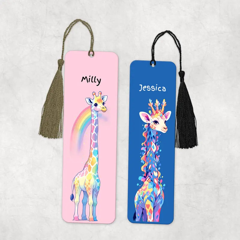 Personalised Giraffe Bookmark with Custom Name