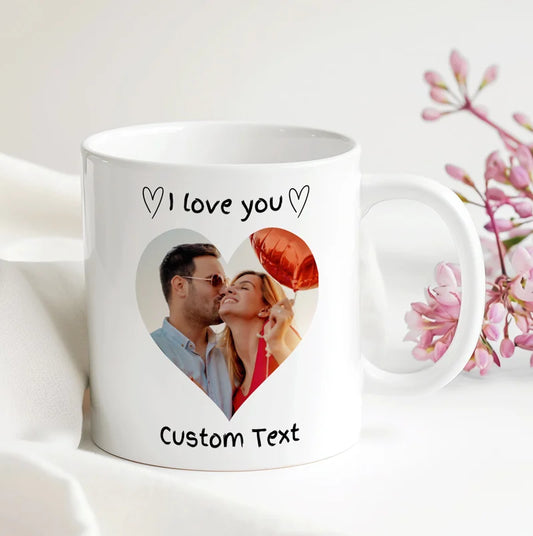 I Love You Heart Photo Mug