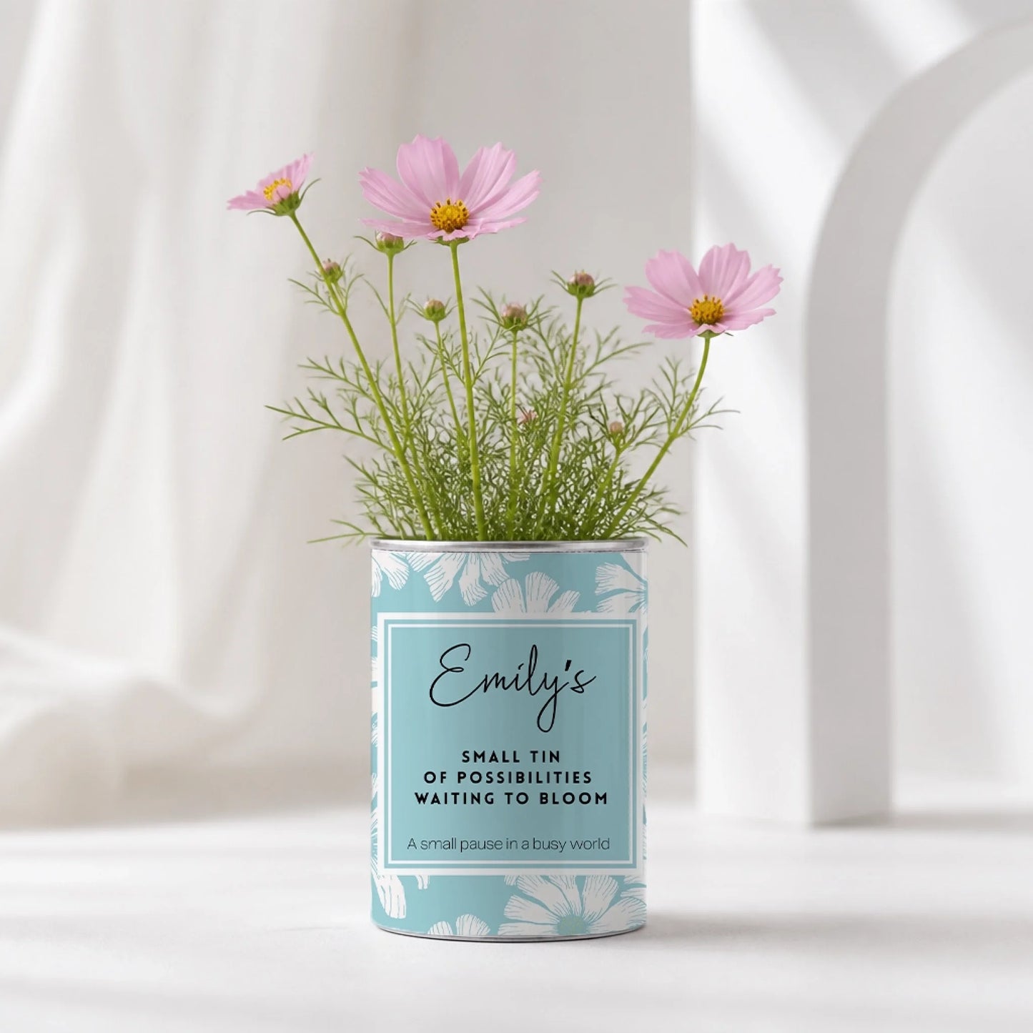 Blue personalised-birthday-flower-growing-tin