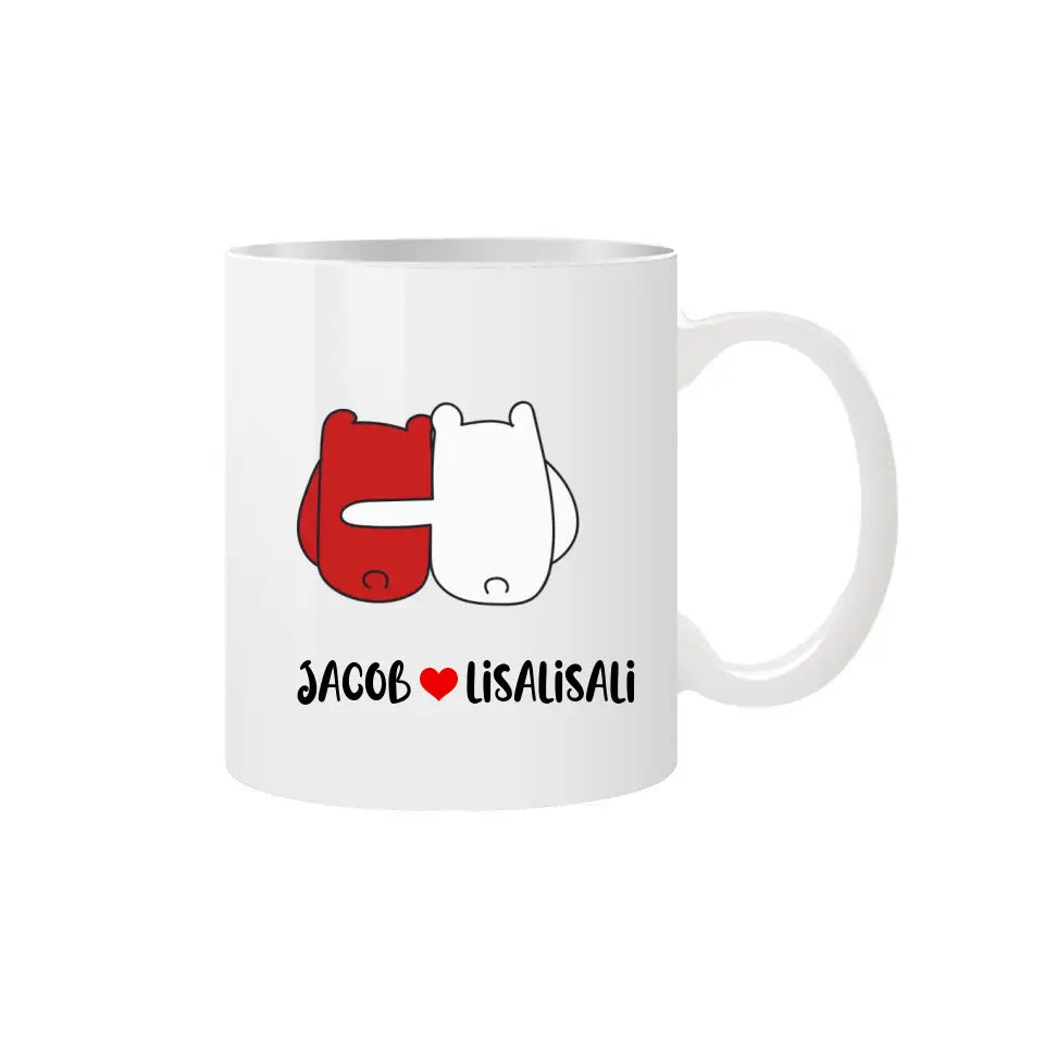 Personalised mug with names and heart