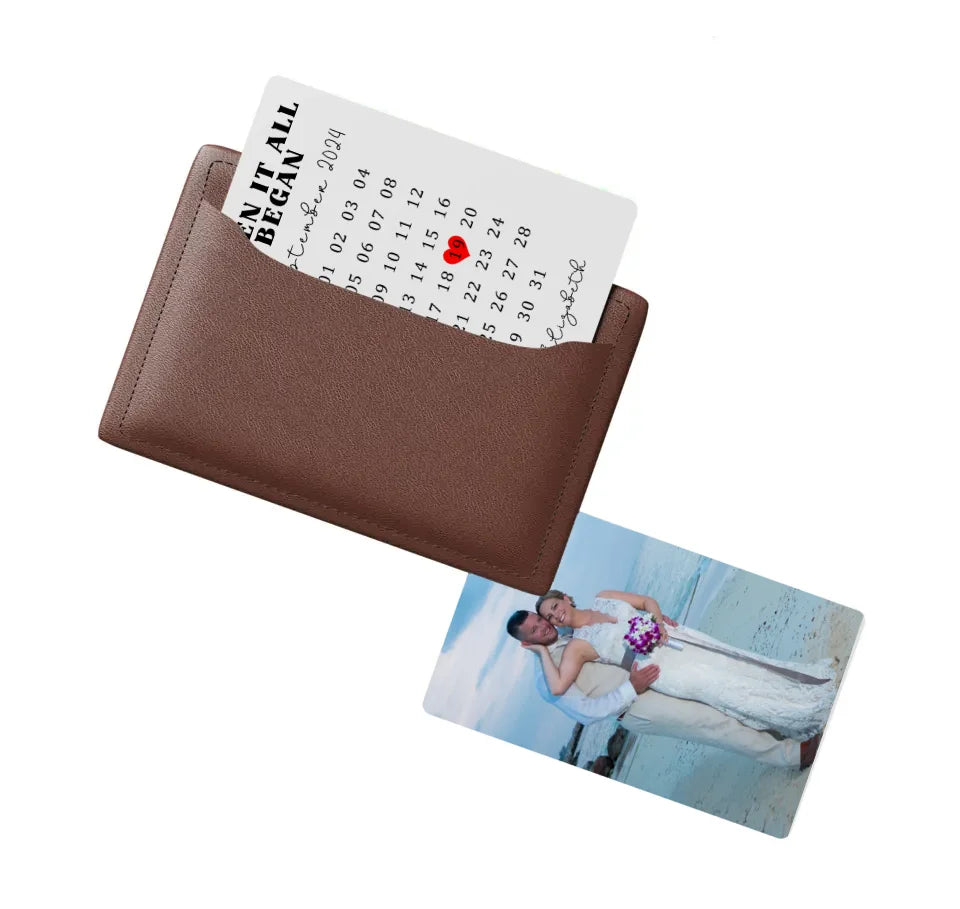 Quirky anniversary wallet card gift and photo