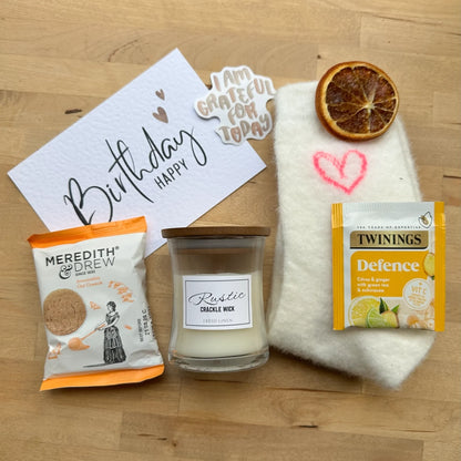 Rustic Candle and Socks Spa Kit