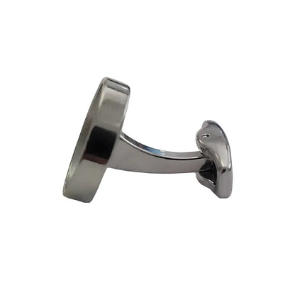 Personalised cufflinks with black initials and name side view