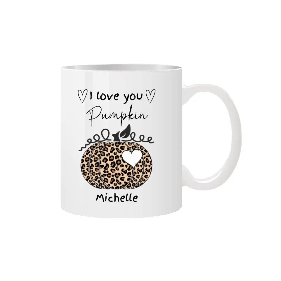 Stylish Fall Mug with Personalisation and i love you message