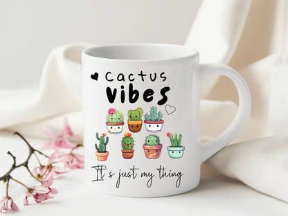 Kawaii style cactus plants mug