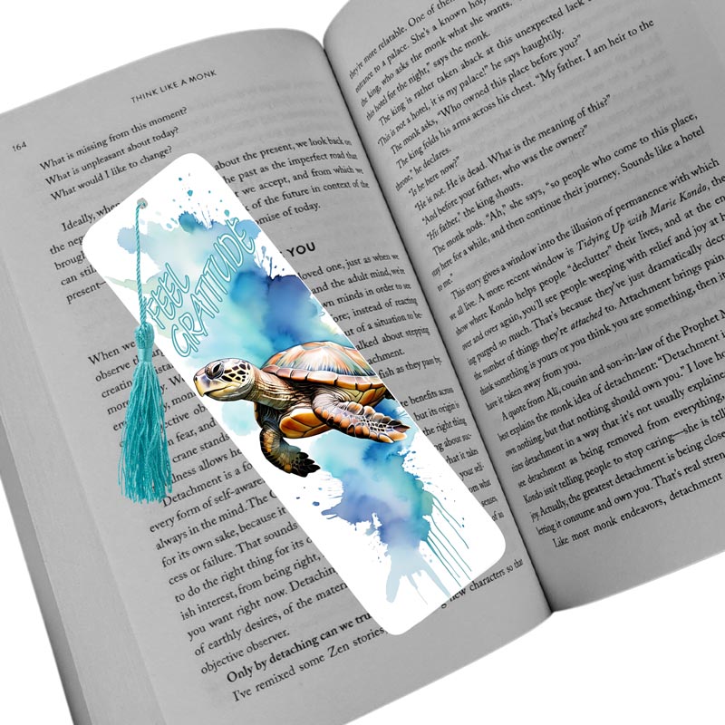 Serene Turtle "Feel Gratitude" Bookmark