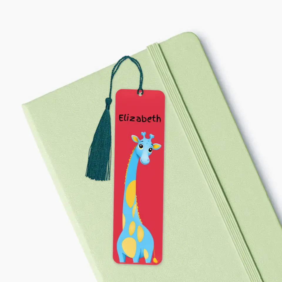 Unique Giraffe Bookmark with Custom Background