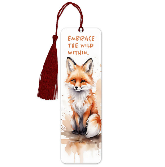 Adorable Fox "Embrace the Wild Within" Bookmark