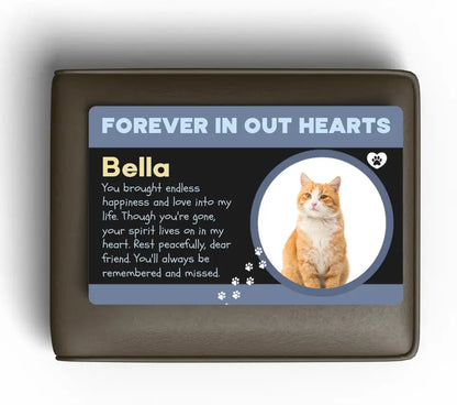 Upload a photo of you cat memorial card on a wallet