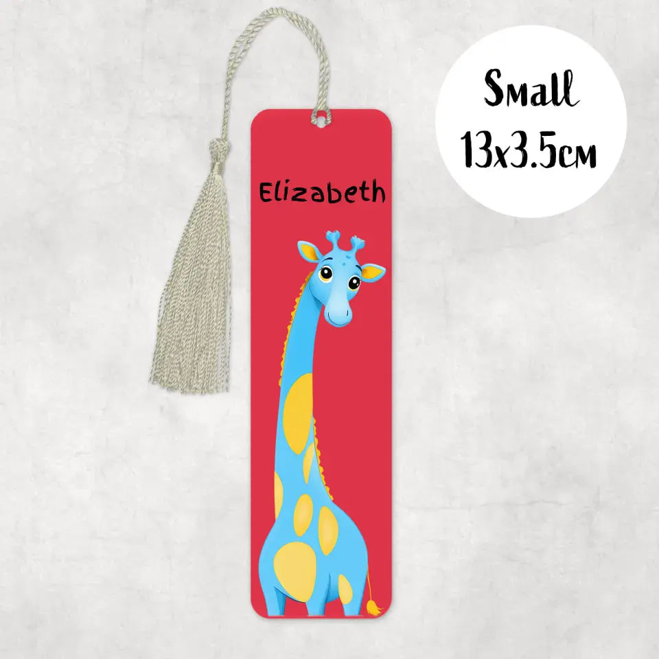 Whimsical Giraffe Bookmark with Background Colour Options