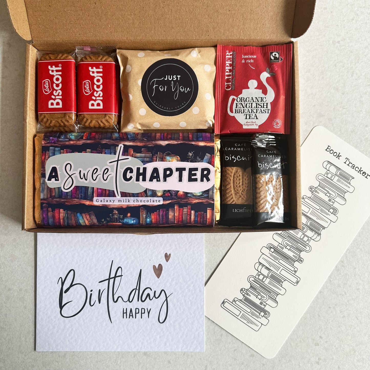 A Sweet Chapter chocolate gift with reading tracker for book lovers
