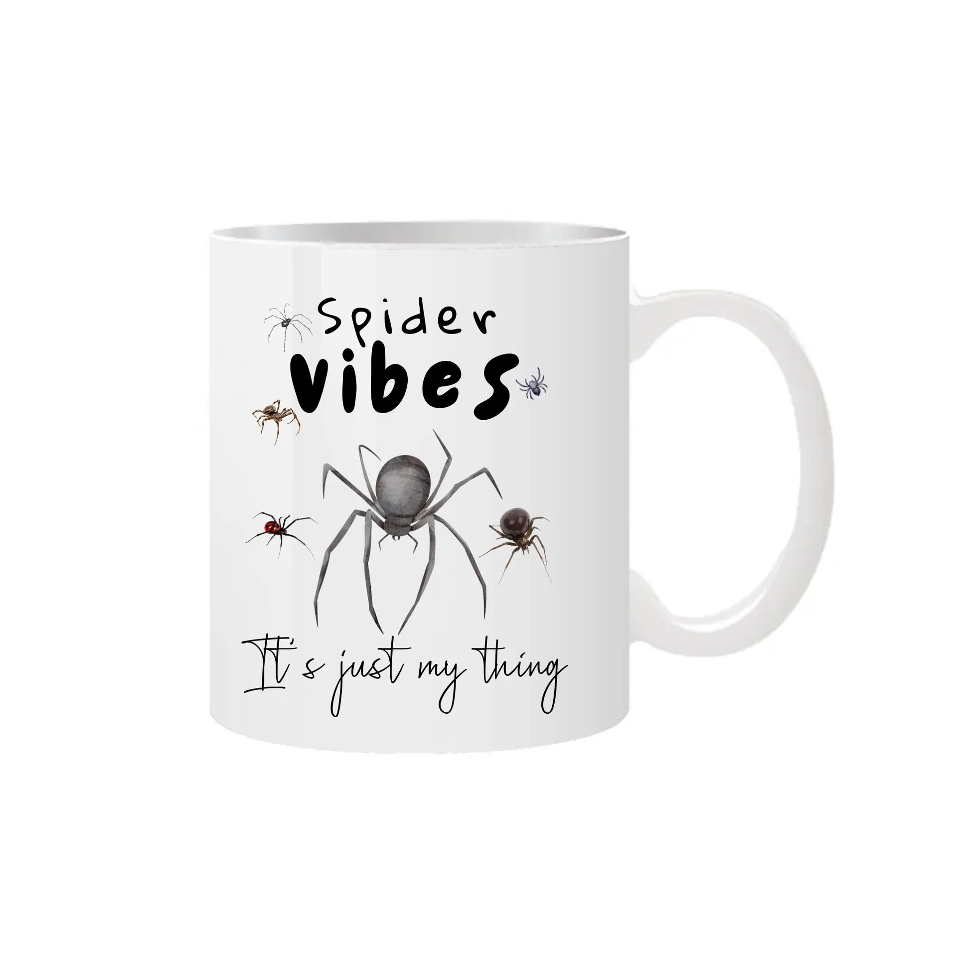 Chic black and white spider mug