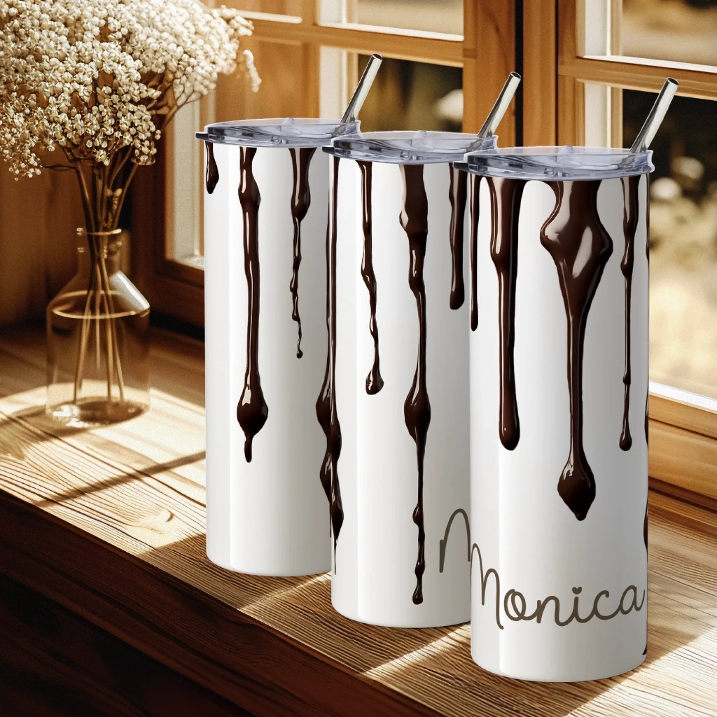  Personalised dripping chocolate tumbler insulated cup