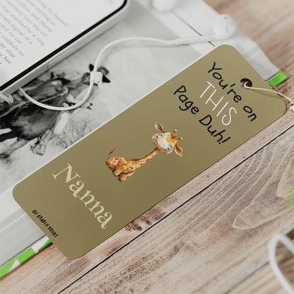 Custom name funny bookmark for book lovers with rounded edges and tassel