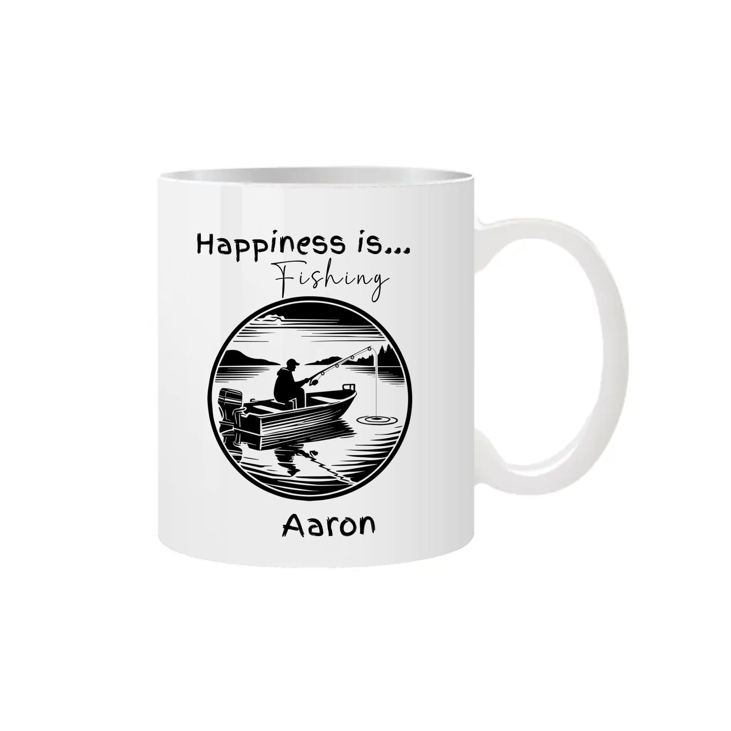 mug with fishing silhouette